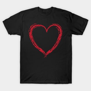 Heart Valentine Love Shirt - Hand Drawn Doodle T-Shirt